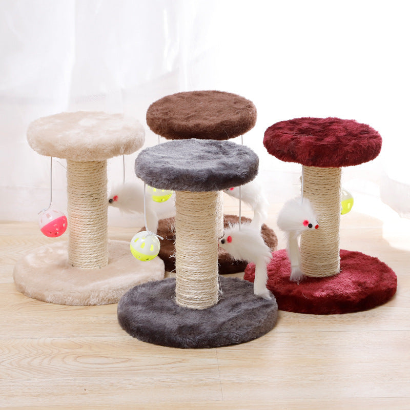 Double-Layer Plush Cat Tree with Playful Toys