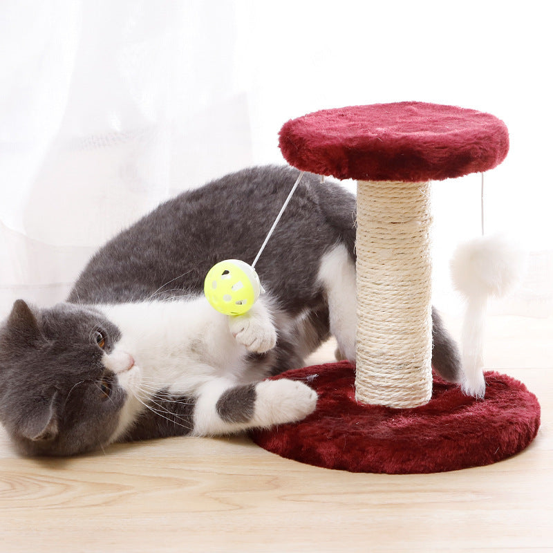 Double-Layer Plush Cat Tree with Playful Toys
