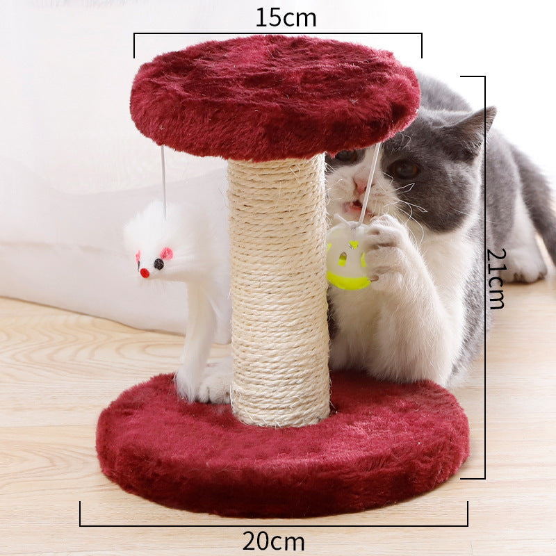 Double-Layer Plush Cat Tree with Playful Toys