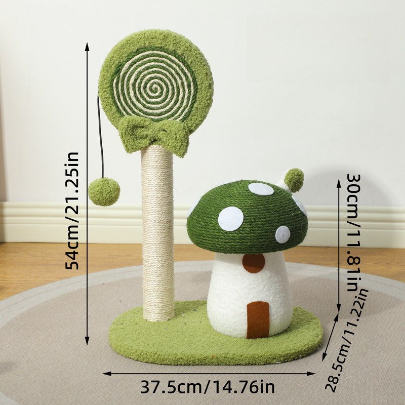 Lollipop & Mushroom House 2-in-1 Interactive Cat Tree
