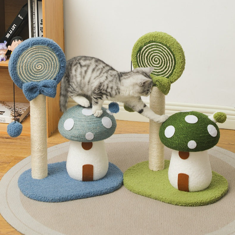 Lollipop & Mushroom House 2-in-1 Interactive Cat Tree
