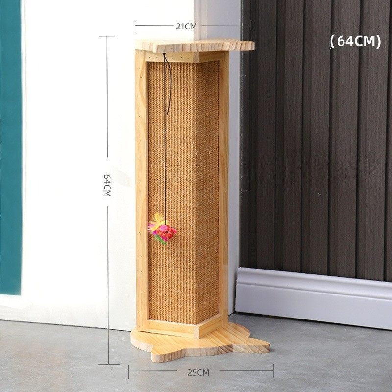 Corner Hero: 90° Vertical Wood & Sisal Cat Scratcher Post