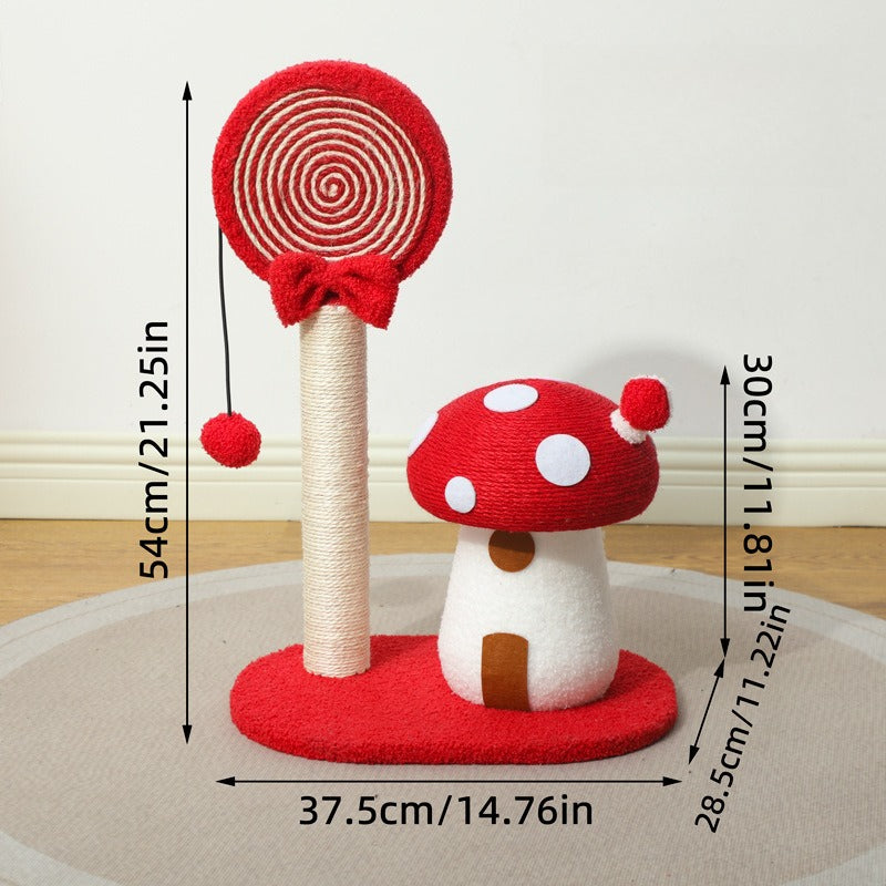 Lollipop & Mushroom House 2-in-1 Interactive Cat Tree