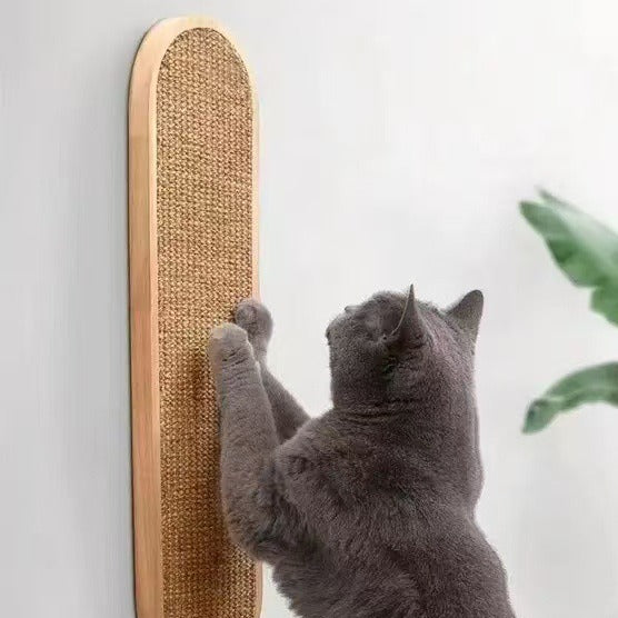 Oval 2-in-1 Wall & Floor Wood Cat Scratcher