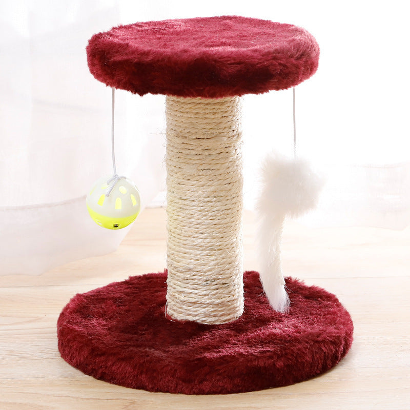 Double-Layer Plush Cat Tree with Playful Toys