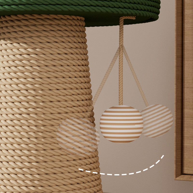 Double Mushroom Cat Scratcher with Interactive Teaser Balls