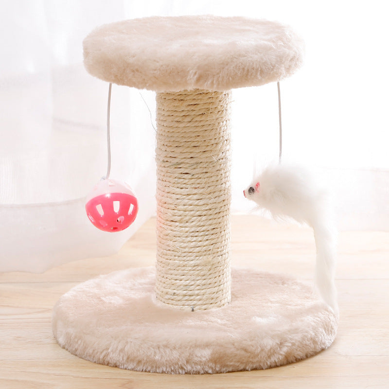 Double-Layer Plush Cat Tree with Playful Toys