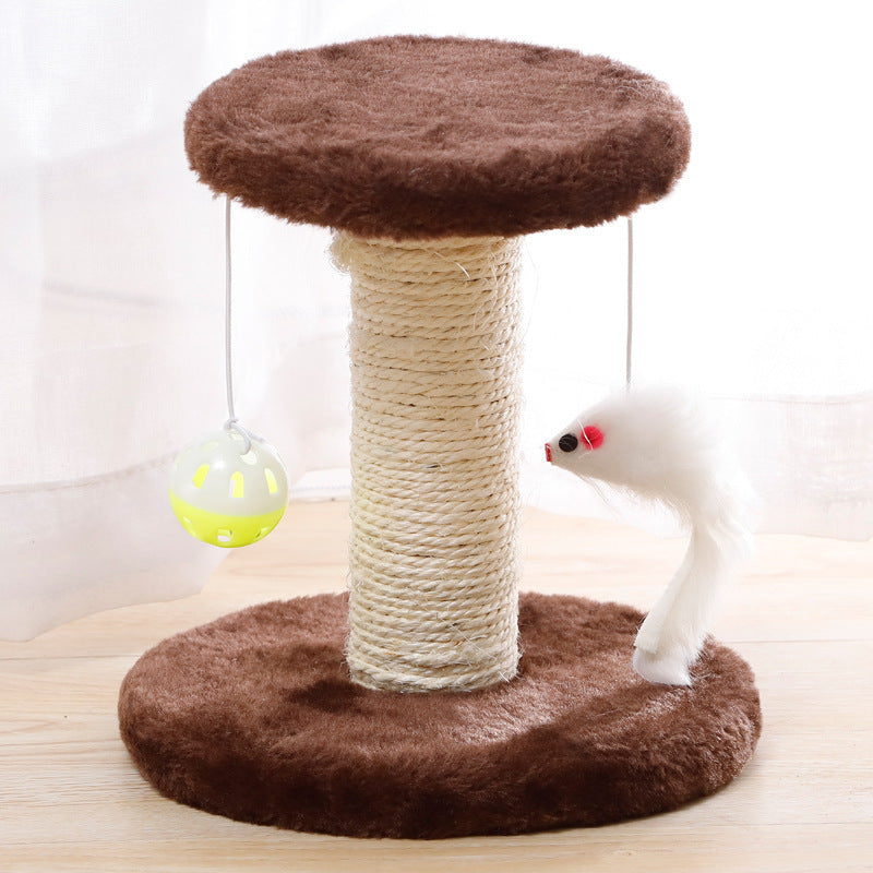 Double-Layer Plush Cat Tree with Playful Toys