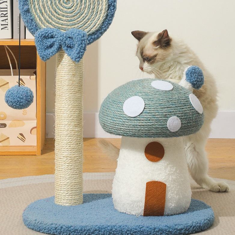 Lollipop & Mushroom House 2-in-1 Interactive Cat Tree